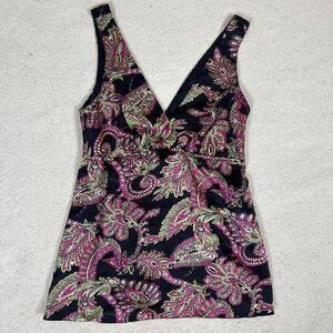 Y2K Dark Coquette Paisley Tank Top Blouse